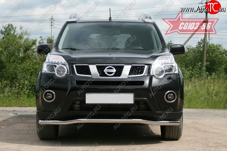 13 094 р. Защита переднего бампера одинарная Souz-96 (d60). Nissan X-trail 2 T31 рестайлинг (2010-2015)  с доставкой в г. Майкоп
