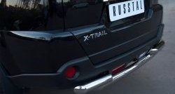 16 599 р. Защита заднего бампера (2 трубы Ø63, нержавейка) SLITKOFF Nissan X-trail 2 T31 рестайлинг (2010-2015)  с доставкой в г. Майкоп. Увеличить фотографию 2