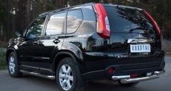 15 699 р. Защита заднего бампера (2 трубы Ø76, нержавейка) SLITKOFF Nissan X-trail 2 T31 рестайлинг (2010-2015)  с доставкой в г. Майкоп. Увеличить фотографию 4