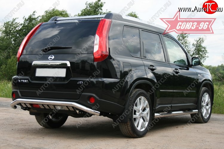 16 244 р. Защита заднего бампера Souz-96 (d60 с элементами из профиля) Nissan X-trail 2 T31 рестайлинг (2010-2015)  с доставкой в г. Майкоп