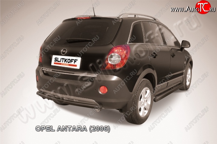 6 949 р. Защита задняя Slitkoff  Opel Antara (2006-2010) (Цвет: серебристый)  с доставкой в г. Майкоп
