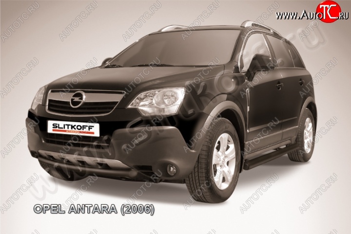4 549 р. Защита переднего бампер Slitkoff  Opel Antara (2006-2010) (Цвет: серебристый)  с доставкой в г. Майкоп