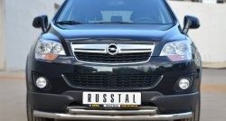 16 949 р. Защита переднего бампера (2 трубыØ63 и 42 мм, нержавейка) SLITKOFF  Opel Antara (2010-2015) рестайлинг  с доставкой в г. Майкоп. Увеличить фотографию 2