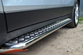 35 549 р. Защита порогов из круглой трубы диаметром 42 мм SLITKOFF v3  Opel Antara (2010-2015) рестайлинг  с доставкой в г. Майкоп. Увеличить фотографию 3