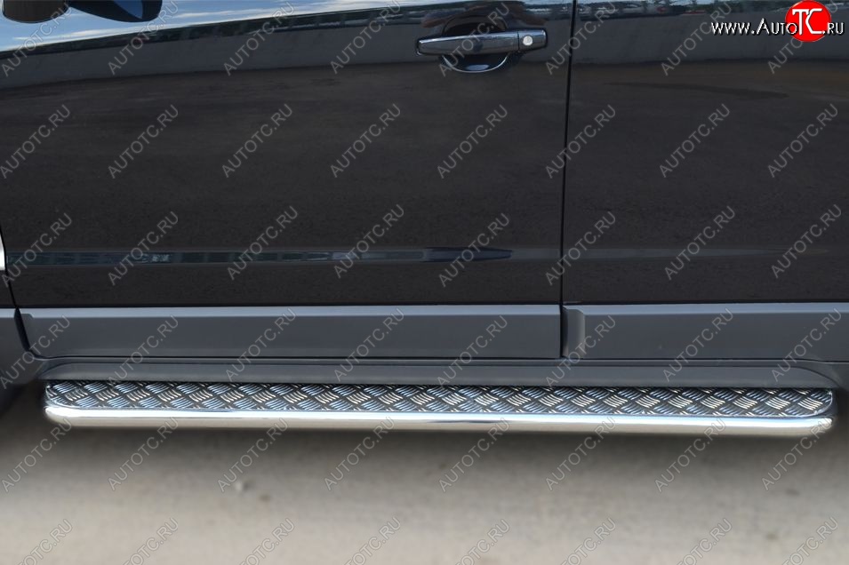 35 549 р. Защита порогов из круглой трубы диаметром 42 мм SLITKOFF v3  Opel Antara (2010-2015) рестайлинг  с доставкой в г. Майкоп