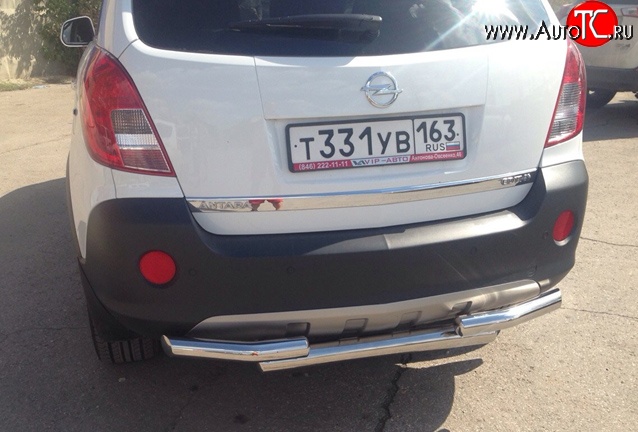 11 899 р. Двойная защита заднего бампера d63.5 мм Металл Дизайн  Opel Antara (2010-2015) рестайлинг (полированная нержавейка)  с доставкой в г. Майкоп