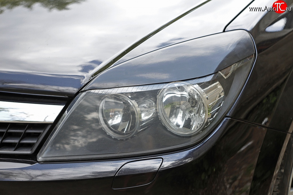 899 р. Реснички на фары RA Opel Astra H GTC хэтчбек 3 дв. рестайлинг (2006-2011) (Неокрашенные)  с доставкой в г. Майкоп