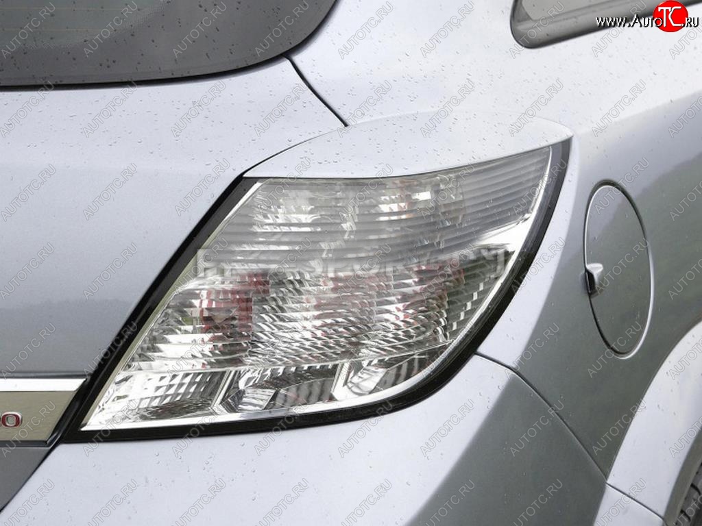 1 149 р. Реснички на фонари Tuning-Sport  Opel Astra  H GTC (2004-2011) хэтчбек 3 дв. дорестайлинг, хэтчбек 3 дв. рестайлинг (Неокрашенные)  с доставкой в г. Майкоп