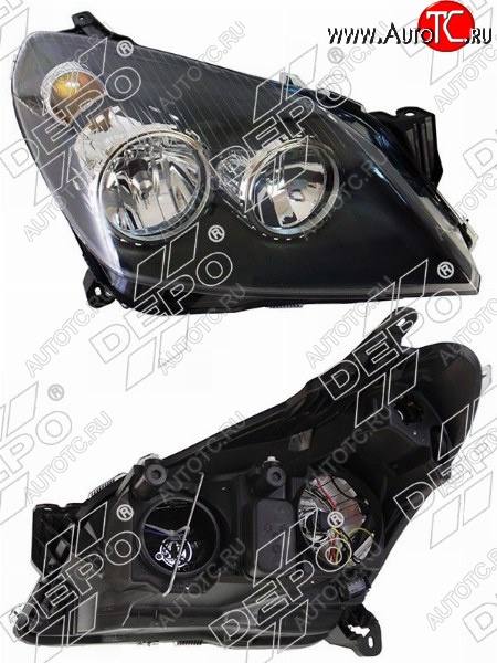 31 999 р. Правая фара DEPO (чёрная) Opel Astra H седан рестайлинг (2007-2009)  с доставкой в г. Майкоп