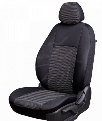 Чехлы для сидений Lord Autofashion Дублин (жаккард) Opel Astra H универсал (2004-2007) (Черный, вставка Прямоугольник черный)