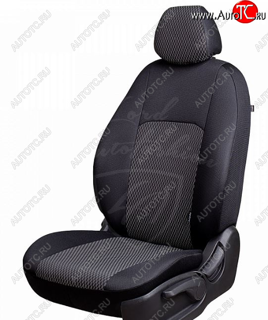 5 349 р. Чехлы для сидений Lord Autofashion Дублин (жаккард) Opel Astra H универсал (2004-2007) (Черный, вставка Прямоугольник черный)  с доставкой в г. Майкоп