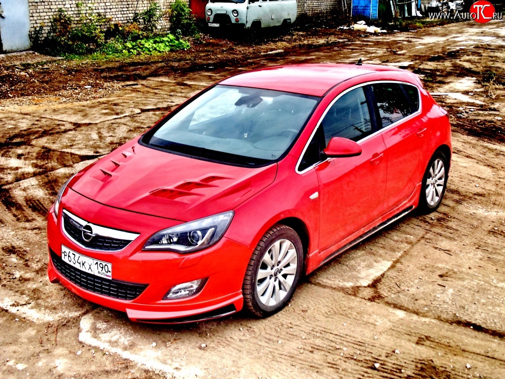 15 199 р. Пластиковый капот Sport Opel Astra J хэтчбек 5 дв. дорестайлинг (2009-2012) (Неокрашенный)  с доставкой в г. Майкоп