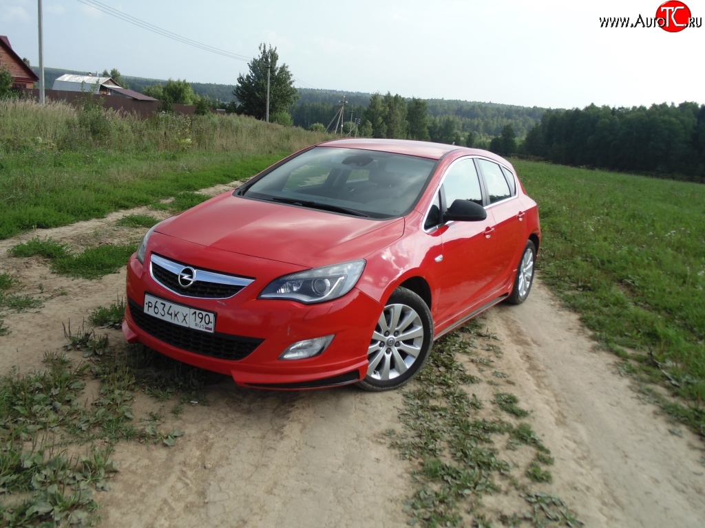 3 999 р. Накладка Sport на передний бампер Opel Astra J хэтчбек 5 дв. дорестайлинг (2009-2012) (Неокрашенная)  с доставкой в г. Майкоп