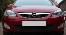 1 469 р. Сетка на бампер Russtal (черная) Opel Astra J хэтчбек 5 дв. дорестайлинг (2009-2012)  с доставкой в г. Майкоп. Увеличить фотографию 3