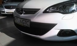 1 469 р. Сетка на бампер GTC Russtal (черная) Opel Astra J хэтчбек 5 дв. дорестайлинг (2009-2012)  с доставкой в г. Майкоп. Увеличить фотографию 3