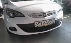 1 469 р. Сетка на бампер GTC Russtal (черная) Opel Astra J хэтчбек 5 дв. дорестайлинг (2009-2012)  с доставкой в г. Майкоп. Увеличить фотографию 4