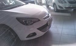 1 539 р. Сетка на бампер GTC Russtal (хром) Opel Astra J хэтчбек 5 дв. дорестайлинг (2009-2012)  с доставкой в г. Майкоп. Увеличить фотографию 2