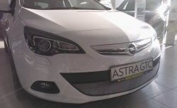 1 539 р. Сетка на бампер GTC Russtal (хром) Opel Astra J хэтчбек 5 дв. дорестайлинг (2009-2012)  с доставкой в г. Майкоп. Увеличить фотографию 3