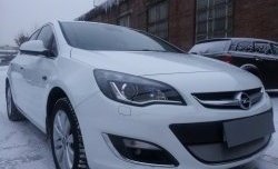1 539 р. Сетка на бампер Russtal (хром) Opel Astra J хэтчбек 5 дв.  рестайлинг (2012-2017)  с доставкой в г. Майкоп. Увеличить фотографию 2