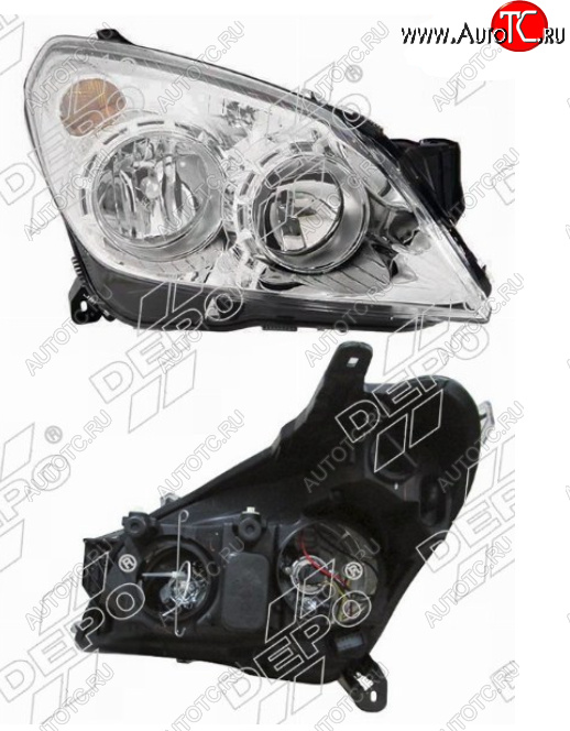 11 199 р. Правая фара (хром, с электрокорректором) DEPO  Opel Astra  H (2007-2015) седан рестайлинг, универсал рестайлинг, хэтчбек 5дв рестайлинг  с доставкой в г. Майкоп