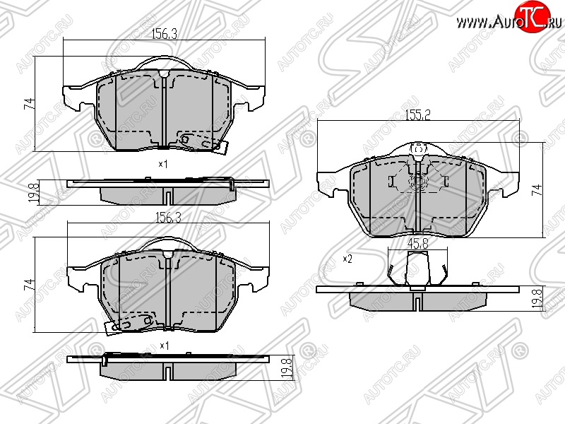 1 059 р. Колодки тормозные SAT (передние) Opel Corsa D дорестайлинг, хэтчбэк 3 дв. (2006-2010)  с доставкой в г. Майкоп