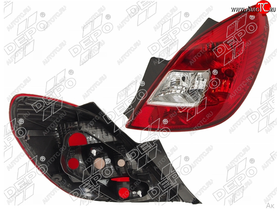 2 899 р. Правый фонарь задний DEPO Opel Corsa D   дорестайлинг, хэтчбэк 5 дв. (2006-2010)  с доставкой в г. Майкоп