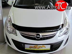 2 069 р. Дефлектор капота NovLine Opel Corsa D 1-ый рестайлинг, хэтчбэк 5 дв. (2010-2011)  с доставкой в г. Майкоп
