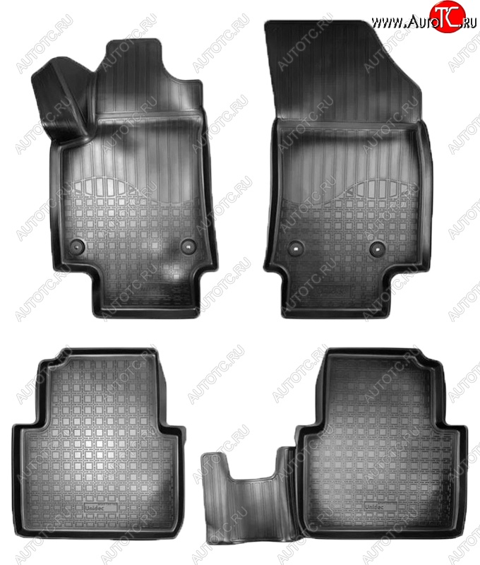 2 299 р. Коврики салонные Noplast (3D)  Opel Crossland  X (2017-2025) (Черные)  с доставкой в г. Майкоп