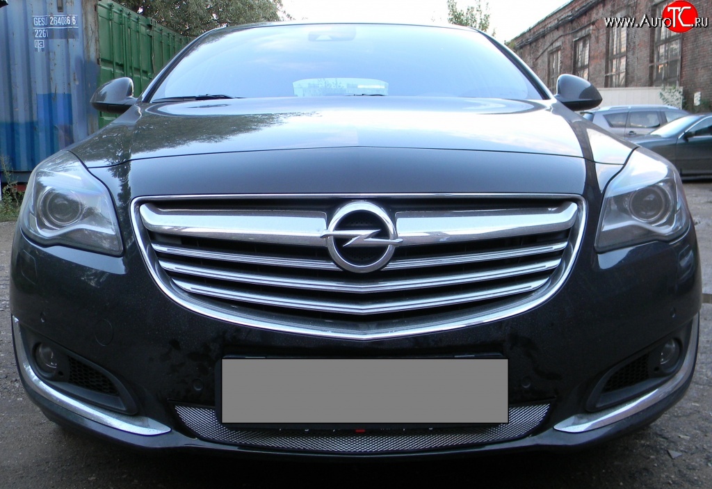 1 539 р. Сетка на бампер (рестайлинг) Russtal (хром) Opel Insignia A универсал рестайлинг (2013-2017)  с доставкой в г. Майкоп