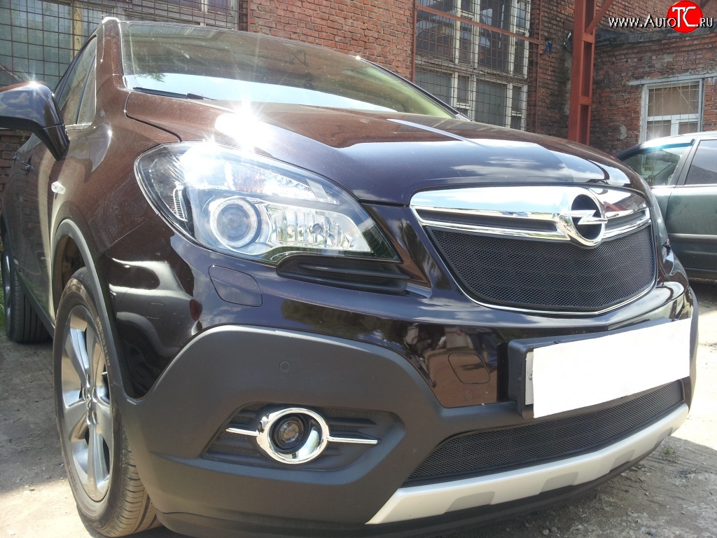 2 099 р. Нижняя сетка на бампер Russtal (черная) Opel Mokka  дорестайлинг (2012-2016)  с доставкой в г. Майкоп
