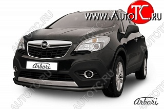 6 389 р. Защита переднего бампера Arbori (черная, 1 труба d57 mm). Opel Mokka  дорестайлинг (2012-2016)  с доставкой в г. Майкоп