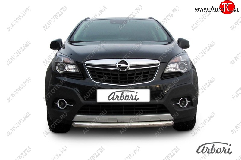 11 159 р. Защита переднего бампера Arbori (короткая, нержавейка, 1 труба d57 mm). Opel Mokka  дорестайлинг (2012-2016)  с доставкой в г. Майкоп