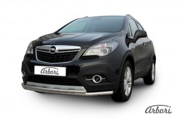 14 363 р. Защита переднего бампера Arbori (нержавейка, 2 трубы d57 и 42 mm) Opel Mokka  дорестайлинг (2012-2016)  с доставкой в г. Майкоп. Увеличить фотографию 2