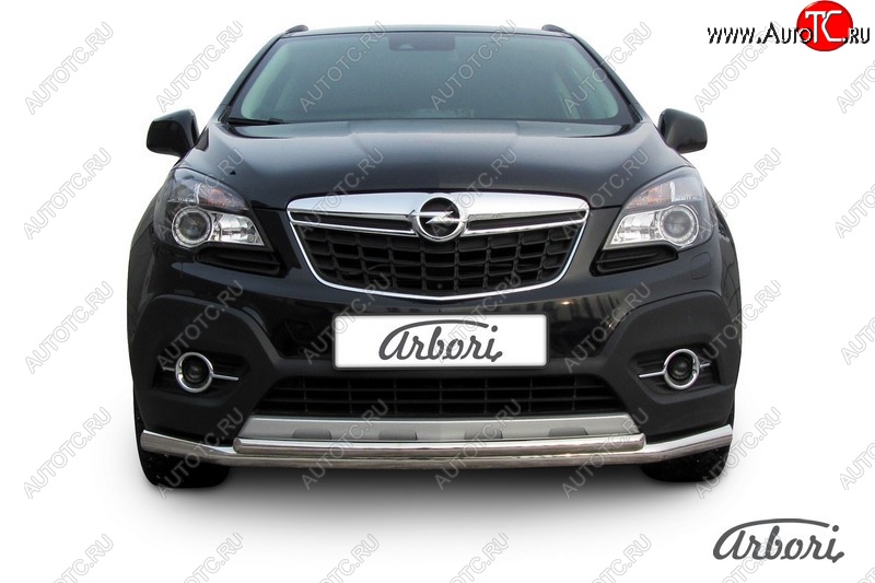 14 363 р. Защита переднего бампера Arbori (нержавейка, 2 трубы d57 и 42 mm) Opel Mokka  дорестайлинг (2012-2016)  с доставкой в г. Майкоп