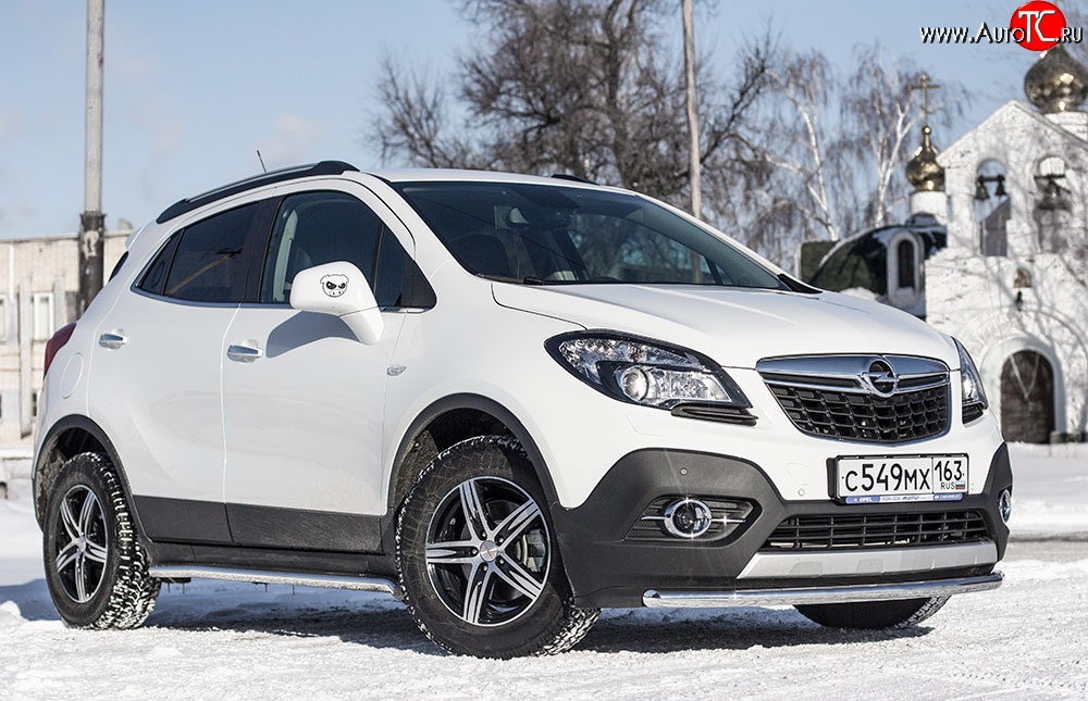 8 099 р. Одинарная защита переднего бампера диаметром 51 мм Petroil Tuning Opel Mokka  дорестайлинг (2012-2016) (привод: передний)  с доставкой в г. Майкоп