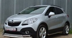 18 999 р. Защита переднего бампера (2 трубыØ63 и 42 мм, нержавейка) SLITKOFF Opel Mokka  дорестайлинг (2012-2016)  с доставкой в г. Майкоп. Увеличить фотографию 4