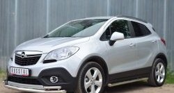 76 999 р. Защита порогов из круглой трубы диаметром 63 мм Russtal Opel Mokka  дорестайлинг (2012-2016) (Защита порогов с со скосами на торцах (вариант 1))  с доставкой в г. Майкоп. Увеличить фотографию 4