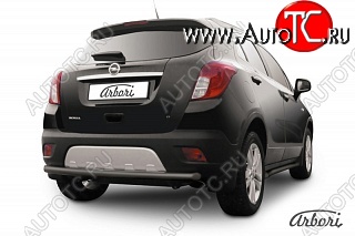 6 029 р. Защита заднего бампера Arbori (черная, 1 труба d57 mm). Opel Mokka  дорестайлинг (2012-2016)  с доставкой в г. Майкоп