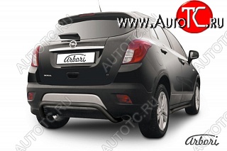 6 389 р. Защита заднего бампера Arbori (скоба, черная, 1 труба d57 mm). Opel Mokka  дорестайлинг (2012-2016)  с доставкой в г. Майкоп