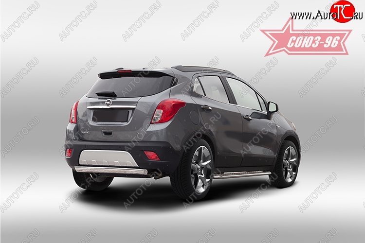 14 669 р. Защита заднего бампера из овальной трубы Souz-96 (в 75х42) Opel Mokka  дорестайлинг (2012-2016)  с доставкой в г. Майкоп