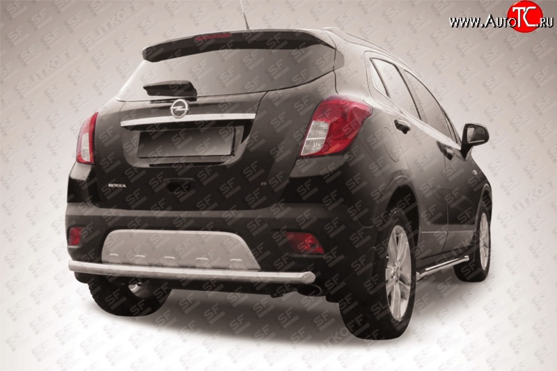 11 599 р. Защита заднего бампера из трубы диаметром 57 мм Slitkoff  Opel Mokka (2012-2016)  дорестайлинг (Цвет: нержавеющая полированная сталь)  с доставкой в г. Майкоп