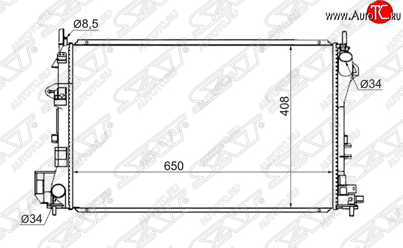 7 799 р. Радиатор двигателя (пластинчатый, 1.6/1.8, МКПП) SAT Opel Vectra C лифтбэк дорестайлинг (2002-2006)  с доставкой в г. Майкоп