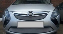 1 539 р. Сетка в решетку радиатора Russtal Opel Zafira С дорестайлинг (2011-2016) (хром)  с доставкой в г. Майкоп. Увеличить фотографию 2