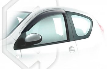 Дефлектора окон CA-Plastic Peugeot 107 PN хэтчбэк 3 дв. дорестайлинг (2005-2009) (Classic полупрозрачный, Без хром.молдинга)