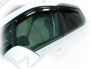 Дефлектора окон CA-Plastic Peugeot 2008 (2013-2016)  дорестайлинг (Classic полупрозрачный, Без хром.молдинга)