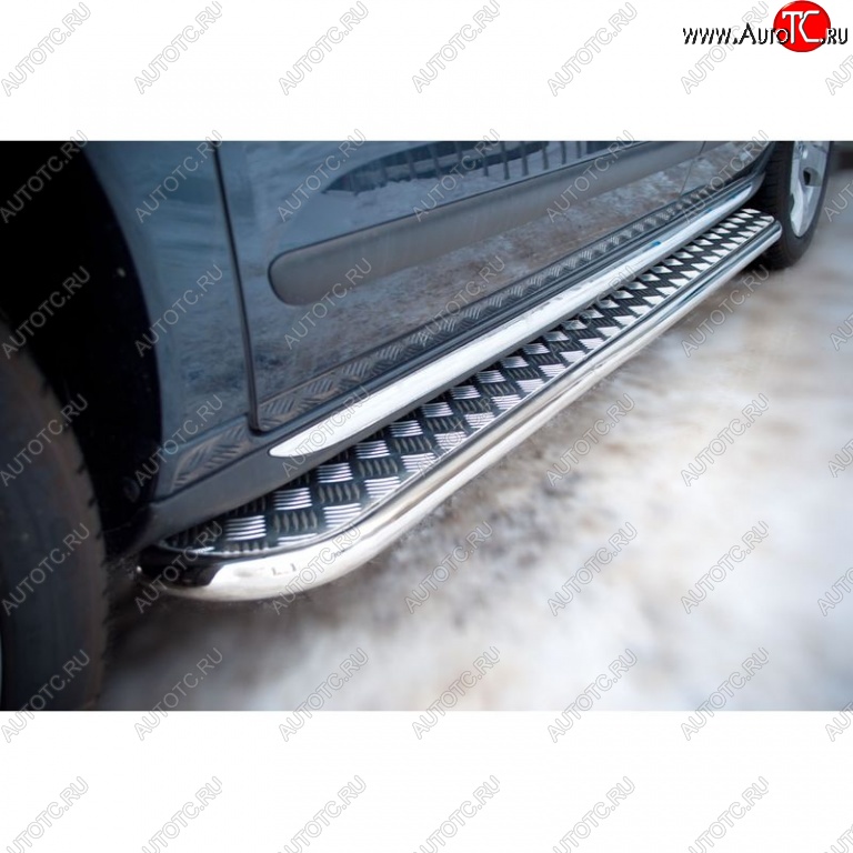 22 999 р. Широкая защита порогов с трубой диаметром 42 мм SLITKOFF v2  Peugeot 3008 (2013-2017) рестайлинг  с доставкой в г. Майкоп