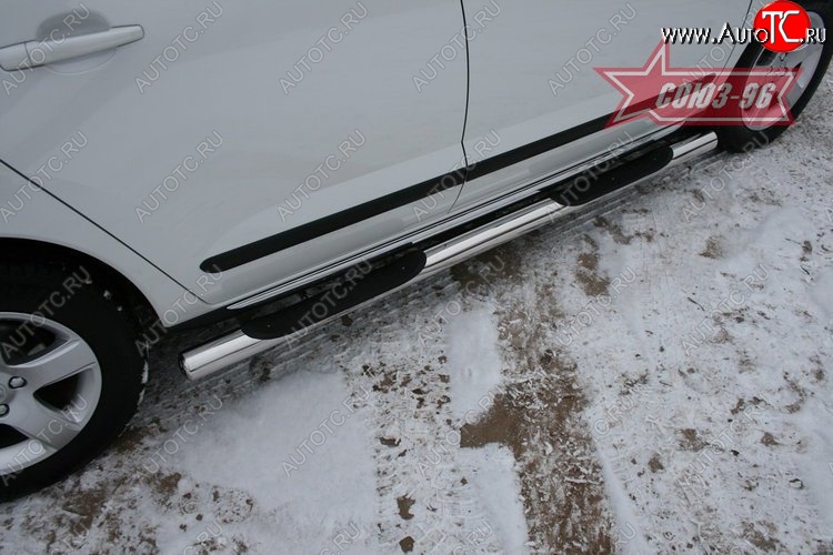 16 019 р. Защита порогов с проступью Souz-96 (d76) Peugeot 3008 рестайлинг (2013-2017)  с доставкой в г. Майкоп