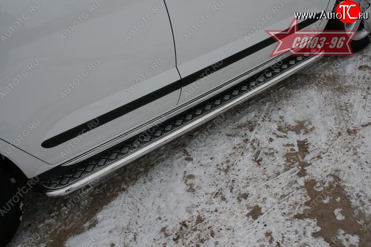 12 959 р. Защита штатных порогов с листом Souz-96 (d42) Peugeot 3008 рестайлинг (2013-2017)  с доставкой в г. Майкоп