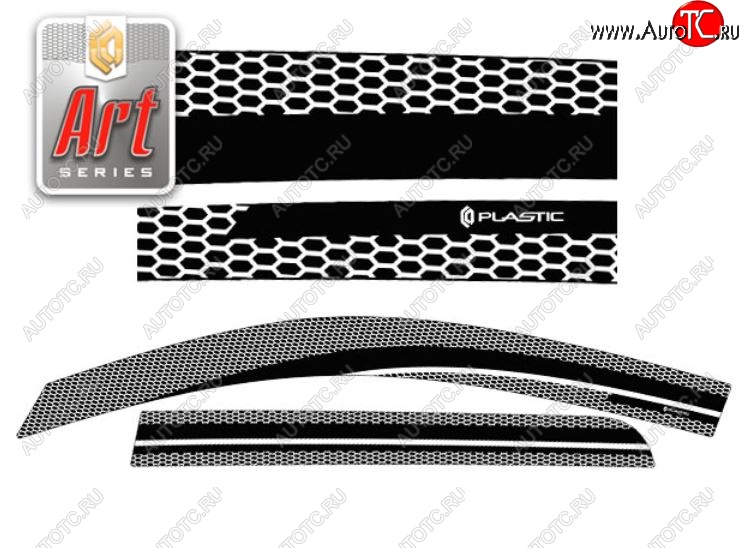 2 199 р. Дефлектора окон CA-Plastic  Peugeot 4007 (2007-2012) (Серия Art серебро, Без хром.молдинга)  с доставкой в г. Майкоп