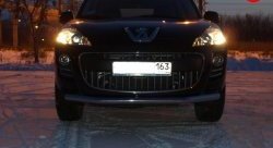 Защита переднего бампера d63.5 мм Металл Дизайн Peugeot 4007 (2007-2012) (полированная нержавейка)